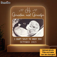 Personalized Baby Family Pregnancy Announcement Hi Grandma and Grandpa Plaque LED Lamp Night Light 28338 thumb 1