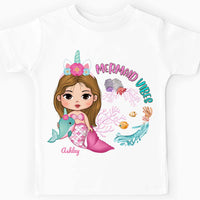 Personalized Gift For Mermaid Granddaughter 'Mermaid Vibes' Kid T Shirt 28339 thumb 1