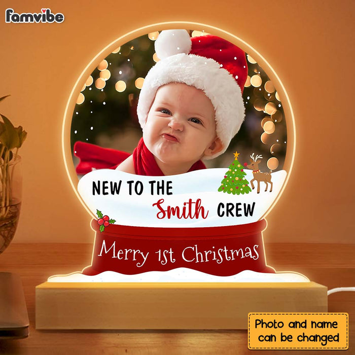 Personalized Christmas Gift For Baby New To The Crew Upload Photo Plaque LED Lamp Night Light 28342 1