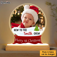 Personalized Christmas Gift For Baby New To The Crew Upload Photo Plaque LED Lamp Night Light 28342 thumb 1