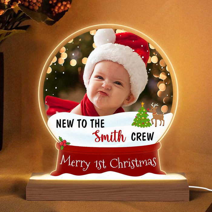 Personalized Christmas Gift For Baby New To The Crew Upload Photo Plaque LED Lamp Night Light 28342 1