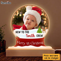 Personalized Christmas Gift For Baby New To The Crew Upload Photo Plaque LED Lamp Night Light 28342 thumb 1