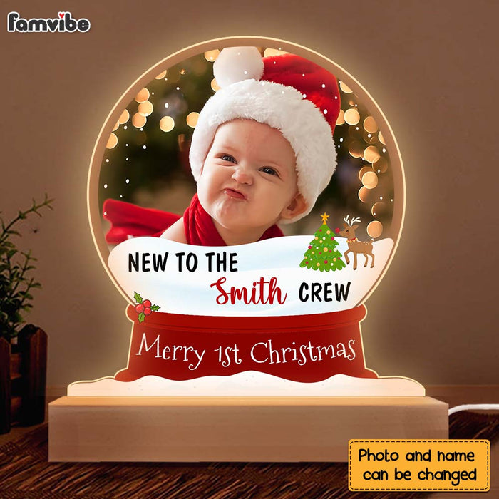 Personalized Christmas Gift For Baby New To The Crew Upload Photo Plaque LED Lamp Night Light 28342 1