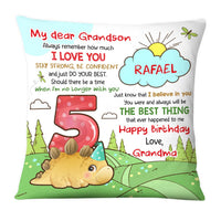 Personalized Birthday Gift For Grandson Cute Dino Pillow 28345 thumb 1