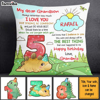 Personalized Birthday Gift For Grandson Cute Dino Pillow 28345 thumb 1