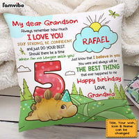 Personalized Birthday Gift For Grandson Cute Dino Pillow 28345 thumb 1