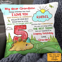 Personalized Birthday Gift For Grandson Cute Dino Pillow 28345 thumb 1