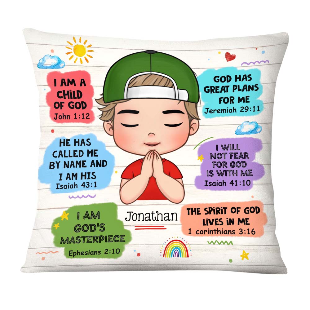 Personalized Gift For Grandson Christian Kids Bible Verse Pillow 28348 Primary Mockup