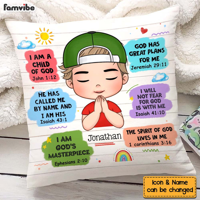 Personalized Gift For Grandson Christian Kids Bible Verse Pillow 28348 1