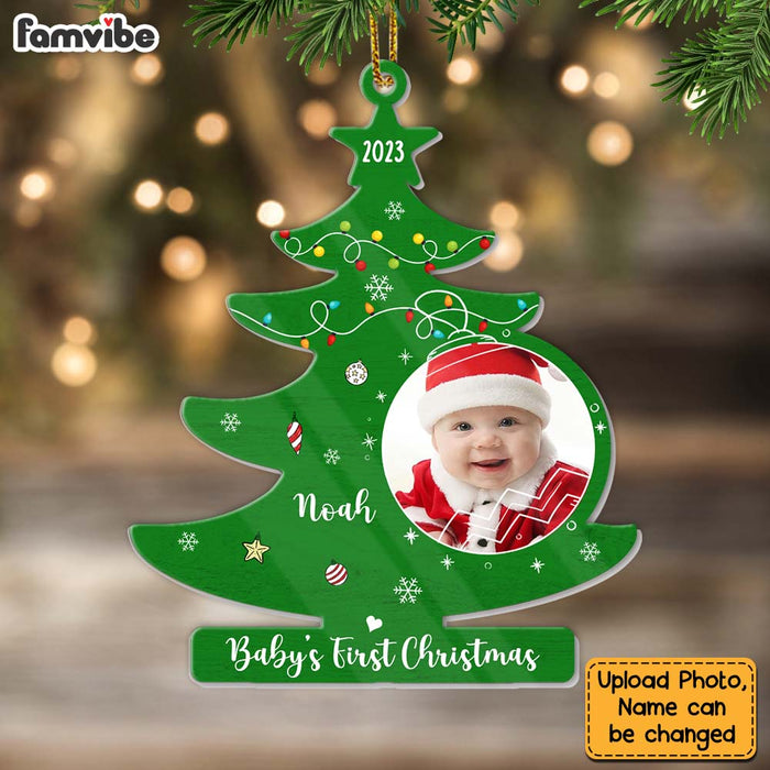 Personalized Upload Photo Baby's First Christmas Tree Ornament 28350 1