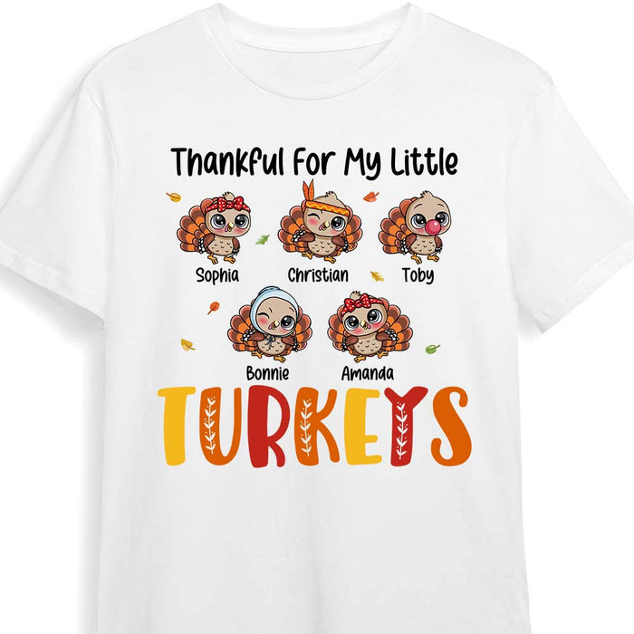 Personalized Thanksgiving Gift For Grandma Thankful Turkeys Shirt - Hoodie - Sweatshirt 28352 1