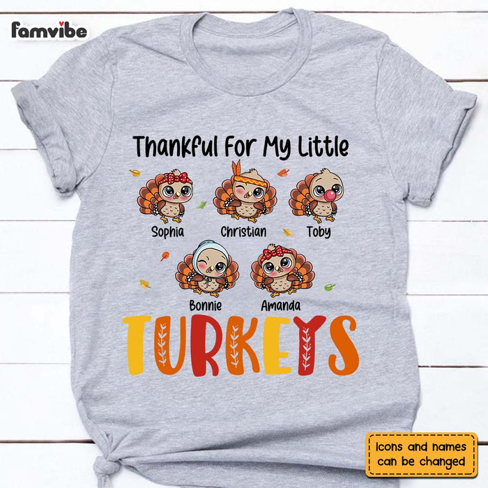 Personalized Thanksgiving Gift For Grandma Thankful Turkeys Shirt - Hoodie - Sweatshirt 28352 1