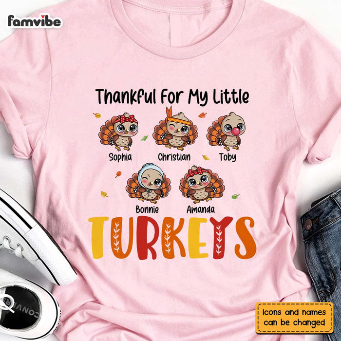 Personalized Thanksgiving Gift For Grandma Thankful Turkeys Shirt - Hoodie - Sweatshirt 28352 1