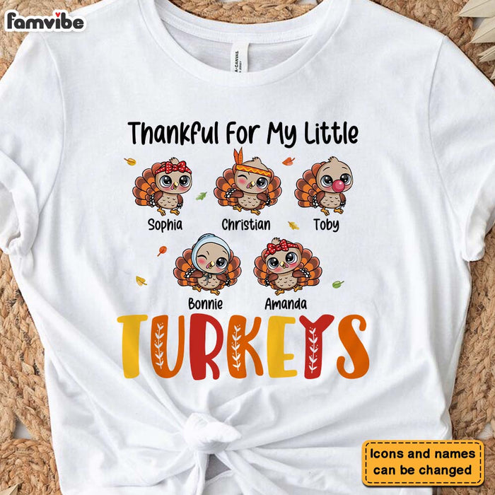 Personalized Thanksgiving Gift For Grandma Thankful Turkeys Shirt - Hoodie - Sweatshirt 28352 1
