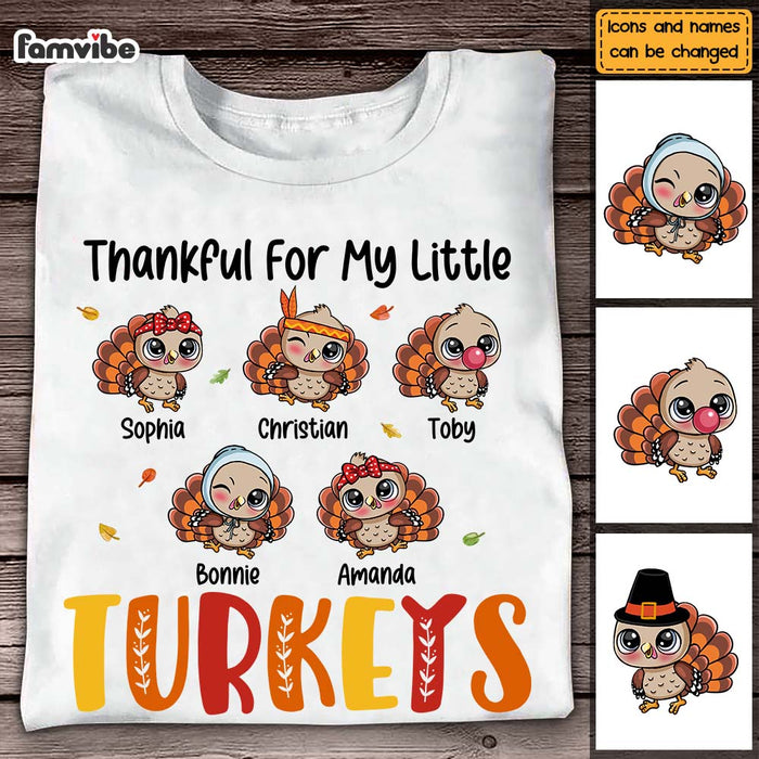 Personalized Thanksgiving Gift For Grandma Thankful Turkeys Shirt - Hoodie - Sweatshirt 28352 1