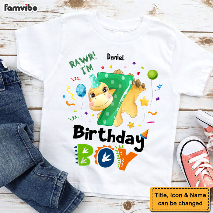 Personalized Gift For Grandson Cute Birthday Dino Kid T Shirt 28353 1