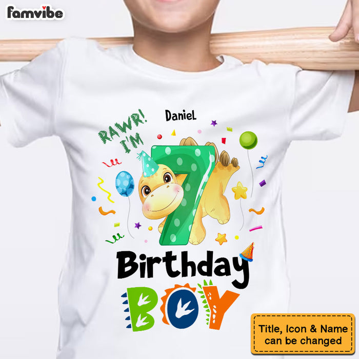 Personalized Gift For Grandson Cute Birthday Dino Kid T Shirt 28353 1