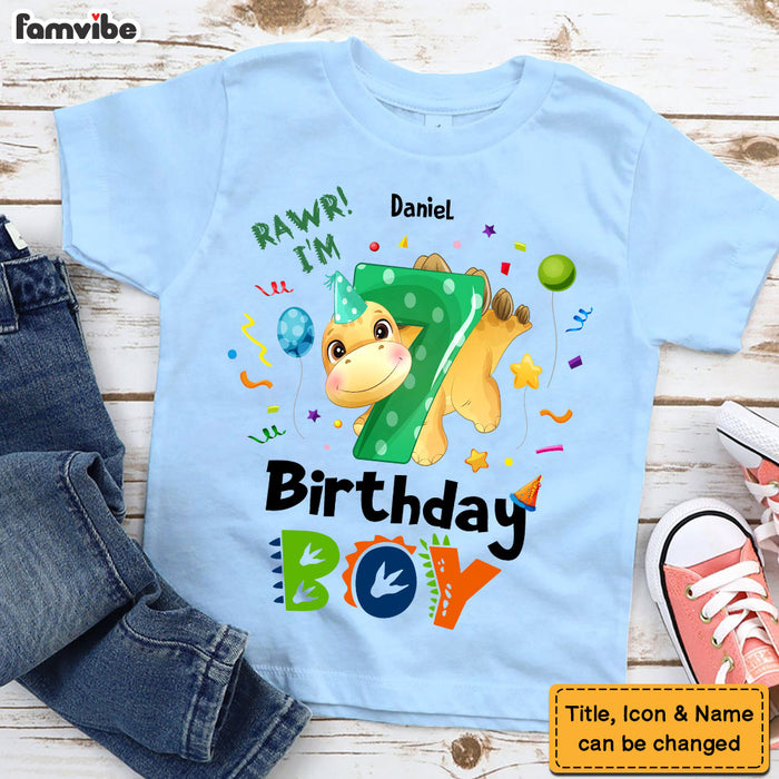 Personalized Gift For Grandson Cute Birthday Dino Kid T Shirt 28353 1