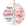 Personalized Gift For Baby My First Christmas Circle Ornament 28359 1