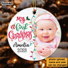 Personalized Gift For Baby My First Christmas Circle Ornament 28359 1