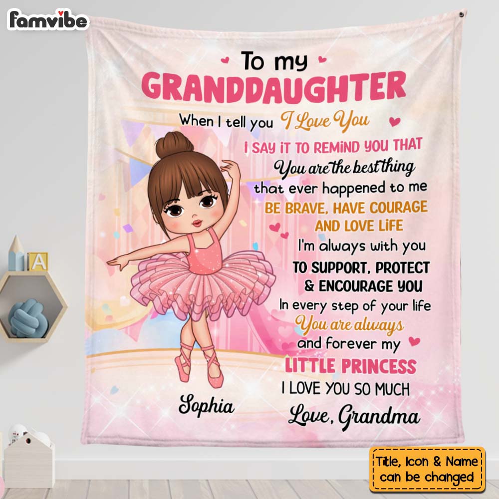 Personalized Gift For Granddaughter Love Ballet Blanket 28361 Primary Mockup