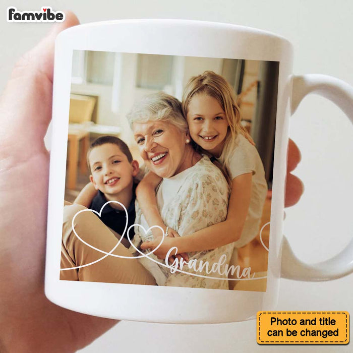 Personalized Gift For Grandma Swirl Heart Upload Photo Gallery Mug 28364 1