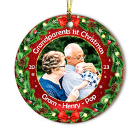 Personalized Grandparents First Christmas Upload Photo Circle Ornament 28368 thumb 1