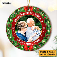 Personalized Grandparents First Christmas Upload Photo Circle Ornament 28368 thumb 1