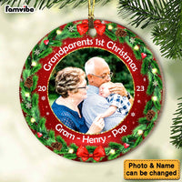 Personalized Grandparents First Christmas Upload Photo Circle Ornament 28368 thumb 1