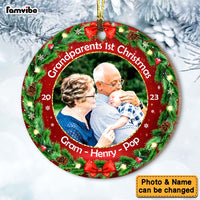 Personalized Grandparents First Christmas Upload Photo Circle Ornament 28368 thumb 1
