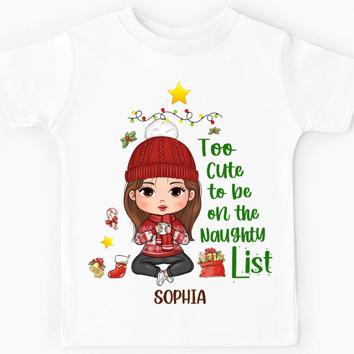 Personalized Christmas Gift For Granddaughter Too Cute To Be Kid T Shirt 28370 1