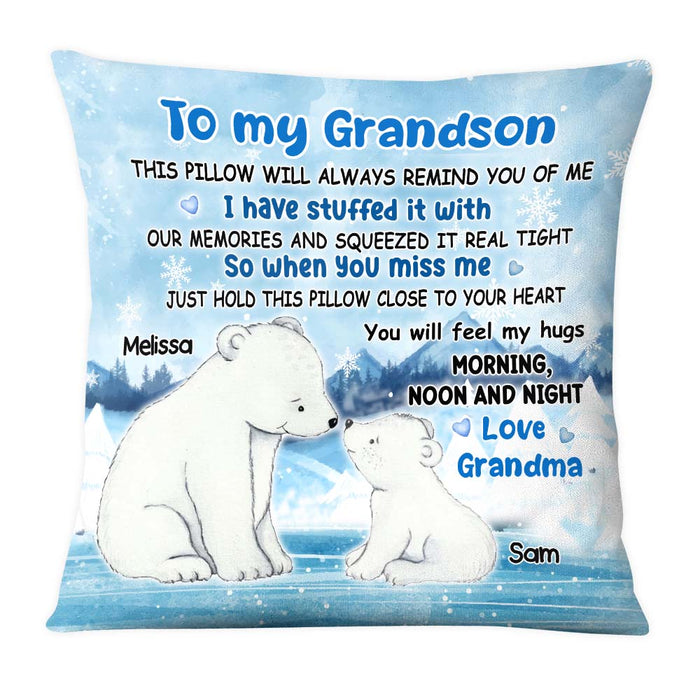 Personalized Gift For Grandson You Will Feel My Hugs Pillow 28374 1