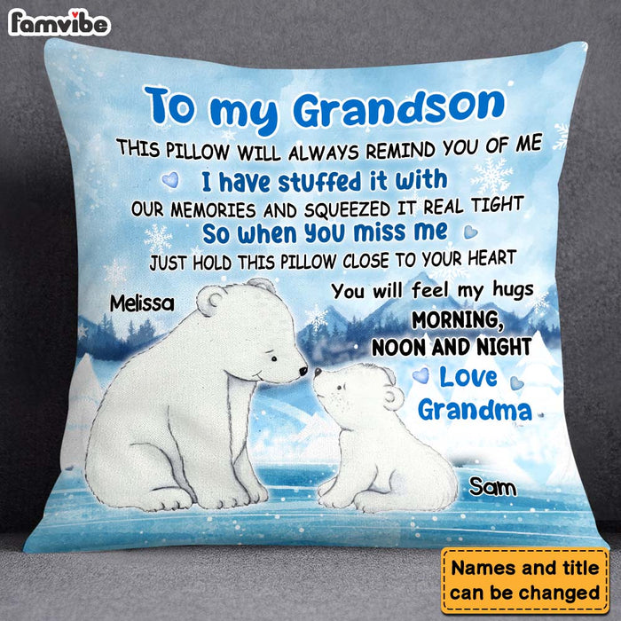 Personalized Gift For Grandson You Will Feel My Hugs Pillow 28374 1