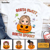 Personalized Halloween Gift For Granddaughter Sorta Sweet Sorta Spooky Kid T Shirt 28385 1