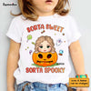 Personalized Halloween Gift For Granddaughter Sorta Sweet Sorta Spooky Kid T Shirt 28385 1