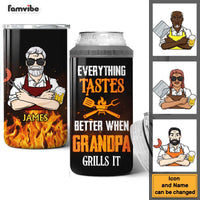 Personalized Everything Tastes Better Grandpa 4 in 1 Can Cooler 28388 thumb 1