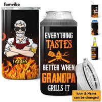 Personalized Everything Tastes Better Grandpa 4 in 1 Can Cooler 28388 thumb 1