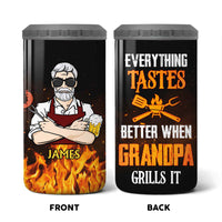 Personalized Everything Tastes Better Grandpa 4 in 1 Can Cooler 28388 thumb 1