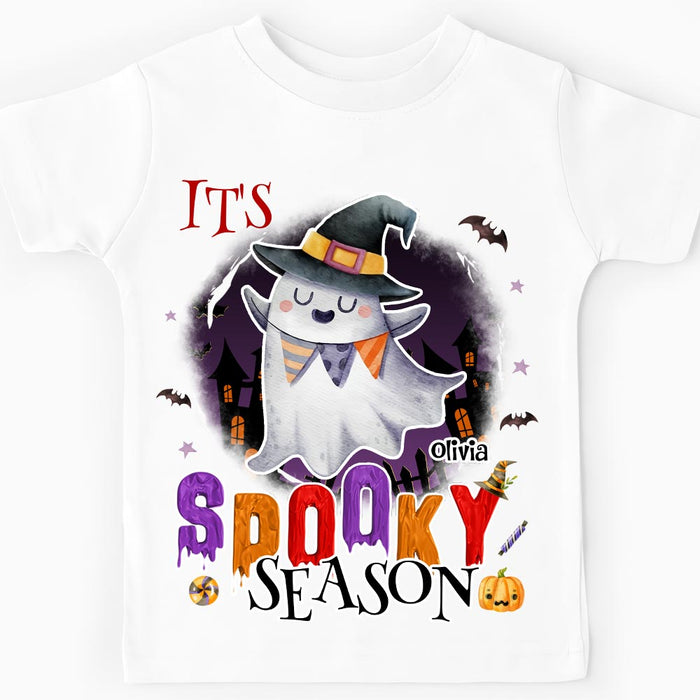 Personalized Halloween Gift For Granddaughter It's Spooky Season Kid T Shirt 28391 1
