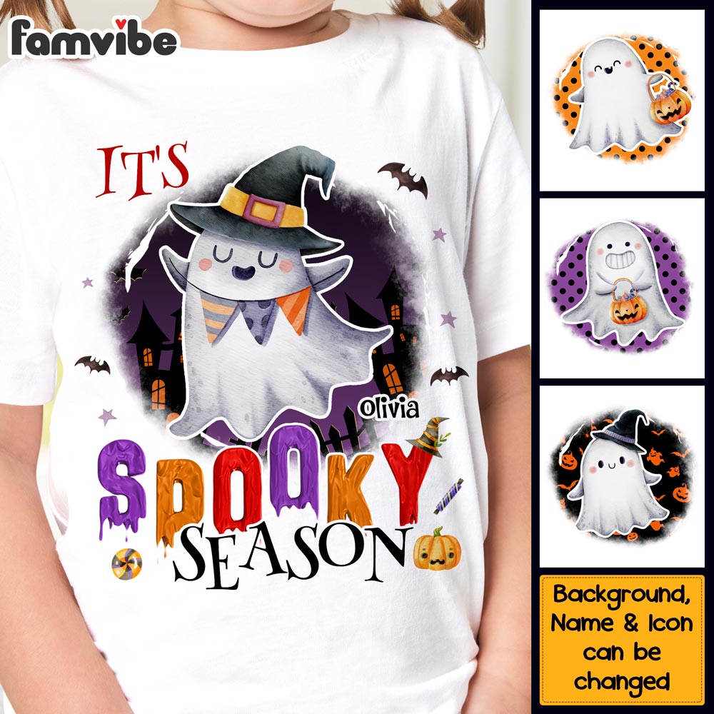 Personalized Halloween Gift For Granddaughter It's Spooky Season Kid T Shirt 28391 Mockup 4