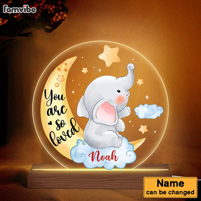 Personalized Gift For Newborn Baby You Are So Loved Cute Elephant Plaque LED Lamp Night Light 28394 1
