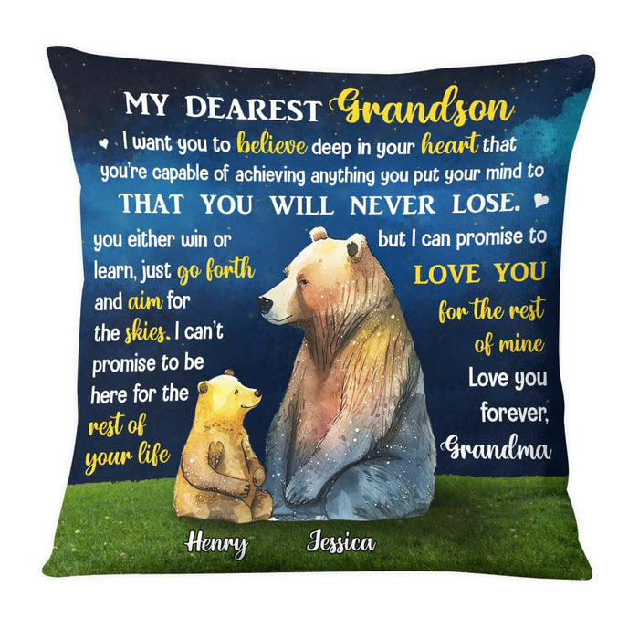 Personalized Gift For Grandson Bear Pillow 28396 1