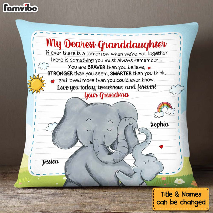 Personalized Gift For Granddaughter Elephant Pillow 28397 1