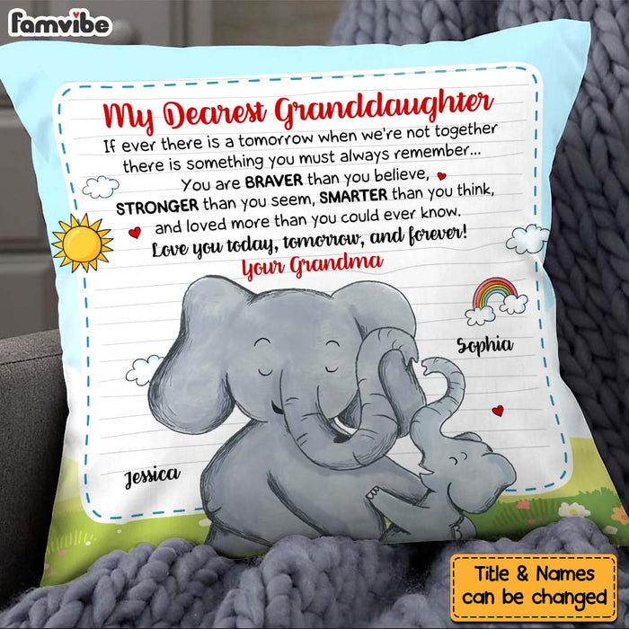 Personalized Gift For Granddaughter Elephant Pillow 28397 1