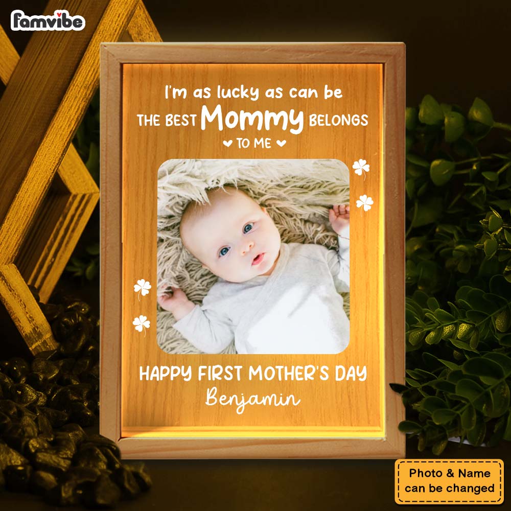 Personalized Newborn Baby Gift I'm As Lucky As Can Be Picture Frame Light Box 31443 Primary Mockup
