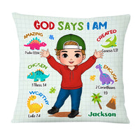 Personalized Gift For Grandson Dinosaur God Says I Am Pillow 28403 thumb 1