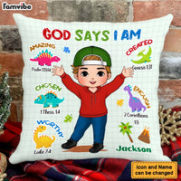 Personalized Gift For Grandson Dinosaur God Says I Am Pillow 28403 thumb 1