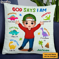 Personalized Gift For Grandson Dinosaur God Says I Am Pillow 28403 thumb 1