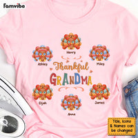 Personlized Gifts For Grandma Thanksgiving Thankful Turkey Shirt - Hoodie - Sweatshirt 28406 thumb 1