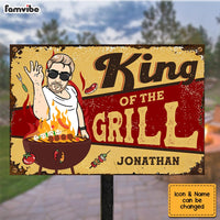 Personalized Gift For Grandpa King Of The Grill Metal Sign 28407 thumb 1